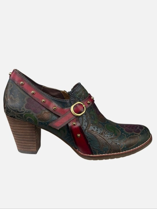 L'ATISTE Shoes - L’artiste By Spring StepFiraplay Green Floral Ankle Boot Size 36/5.5